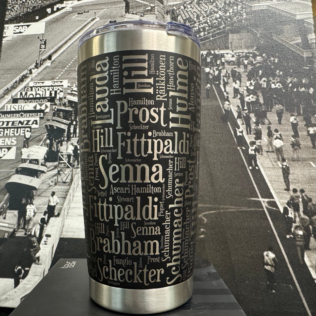 Formula 1 World Champions Word Salad 20oz Tumbler Mug Laser Digital file SVG