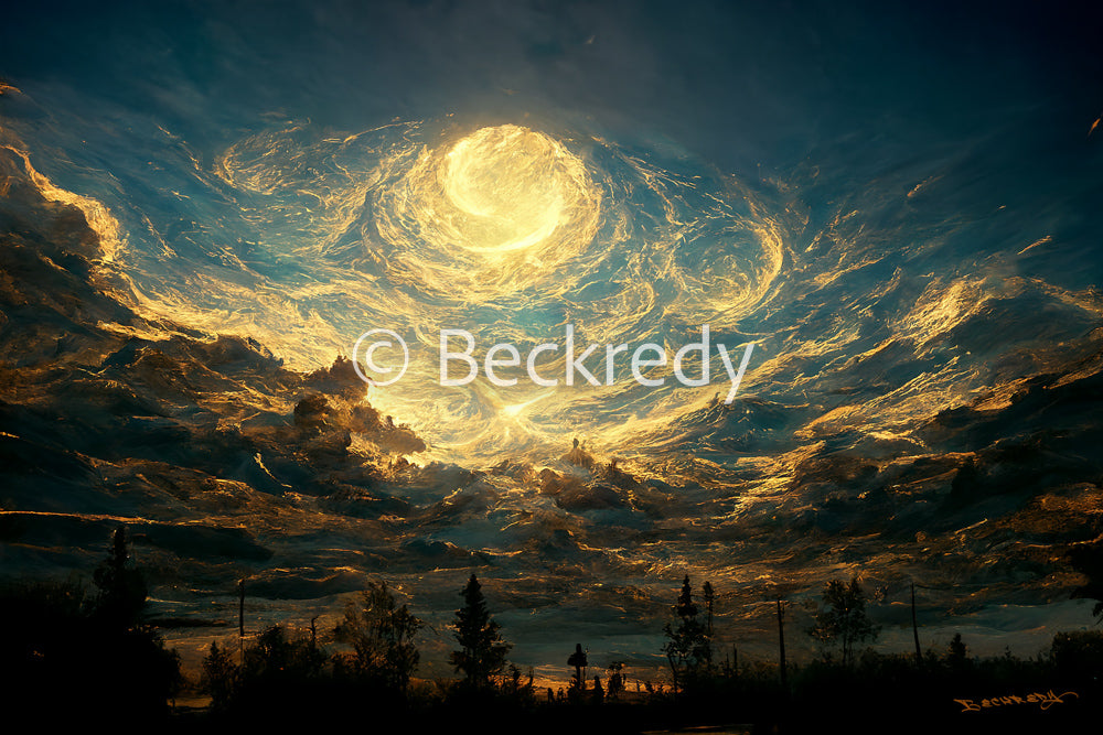 Yin Yang Sunset - Digital Download Image by Beckredy.